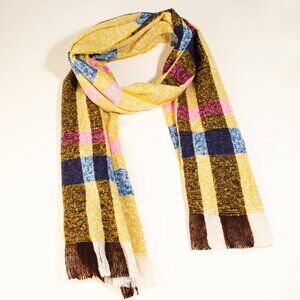 Oblong Striped Winter Scarf - Yellow NEW